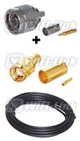 Low Loss 200 N male to RP (reverse polarity) SMA male Pre-assembled 23 ft Cable for D-Link