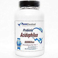 Probiotic Acidophilus / 500 Million Live Active Cultures/Refrigerated // 200 Capsules // Pure // by PureControl Supplements