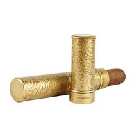 CIGARISM Vintage Copper Flower Carving Cigar Moisturizing Tube Case (1-Count-Bronze)