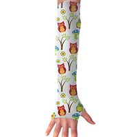Cooling Arm Sleeves Cute Owl Pattern UV Protection Hands Arm Cover Long Arm Sleeve Glove