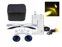 SoHome Dental 2.5X420mm Surgical Binocular Loupes Optical Glass+3W LED Headlight with Filter Clip-on Type+Bag (Silver)