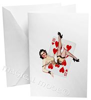 10 of Cups Sexy Pin up Girl Gift Box Set of 12 Note Cards