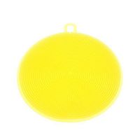 Lightclub New Silicone Dish Washing Double Sided Scrubber Kitchen Cleaning Brush Pad Tool (Yellow)