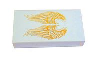 The Joy of Light Designer Matches Gold Foiled Angel Wings On Pastel Blue Matte Embossed 4" Collectible Matchbox
