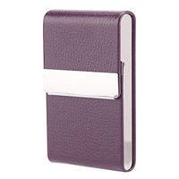 Fdit Fashionable Cigar Cigarette Case Tobacco Lighter Holder PU Leather Storage Box Cigarette Case Wallet(Purple)