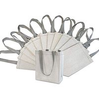 6x3x8" 12 Pcs. Small Metallic Silver Reusable Glitter Gift Bags with Handles, Birthday Party Favor Bags Bags for Weddings, Holidays and All Occasions