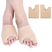 2 Pair Hallux Valgus Correctors Separator, Half Sockes Relief for Bunions on The Big and Little Toe Simultaneously (L)