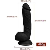Yanan 9.25 Inches Lifelike Massager with Strong Suction Cup Big Personal Relaxing Toy Black