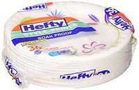 Hefty Style Printed Foam Plates Assorted Designs, White, 36 Count (Pack of 8)