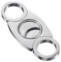 Visol VCUT2 "Xenon" Guillotine Stainless Steel Cigar Cutter, Brushed Finish, Chrome