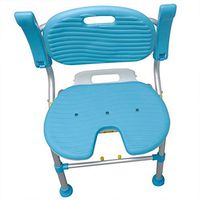 Bath Stool Blue Bath Chair Old People Antiskid Bathroom Stool Foldable Bathroom with Armrest and Backrest Thickened Height Adjustable Bathroom Stool