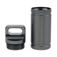 Homyl Ultra-Light Titanium Outdoor Waterproof Pill Case Box Emergency Mini Medicine Container Capsule Bottle - Gray