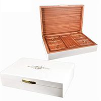DERTHWER Humidors, Sapele Veneer Cigar Box White Piano Large Capacity Solid Wood Cigar Humidor Moisturizing Cabinet Keep The Original Aroma of The Cigar (Color : White, Size : 56.5x38.3x14cm)