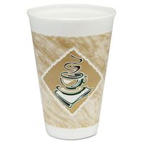 Dartamp;reg; Foam Hot/Cold Cups,16 Ounces, White w/Brown and Green,1000/Carton