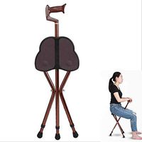 Fancyart Elderly Assisted 3-Foot Cane Stool, Walker with Seat Plate, 5 Height Adjustable Auxiliary Equipment