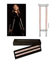 OrthoGlam Crystal Crutch Covers (GlamRings(TM)) Crutch Accessories; Aurora Borealis Crystal Tubes Fit Most Standard Underarm Crutches. Crutches and Crutch Pads Not Included. Adult Size
