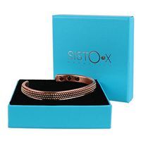 SISTO-X Magnetic Copper Bangle/Bracelet Beaded Design by Sisto-X® Health Strength 6 Magnets