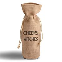 Cotton Custom Wine Gift Bag Cheer Witches Funny & Novelty Humor Housewarming & Party Accessories Jute Burlap Drawstring Design Only