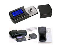 SolUptanisu Professional LP Digital Turntable Stylus Force Scale Gauge Tracking Force Pressure Scale MC MM 0.01g Highly Sensitive Blue LCD Backlight for Phono Cartridge Black