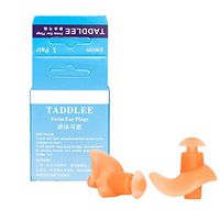 Taddlee Swimming Ear Plugs Silicone Waterproof Earplugs for Showering Adult (Orange)