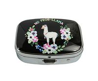 Baoquan Custom Silver Square Glass Pill Case Medicine Vitamin Organizer Pocket Decoration Gift (Alpaca)