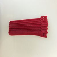 HOOK & LOOP CABLE TIE 40 LB. 7.87" LENGTH RED 10/PACK