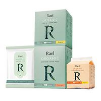 Rael Organic Pads Value Packs-Organic Cotton Regular Pads, Overnight Pads, Regular Liners and Natural Feminine Wipes by Rael (Overnight Set)
