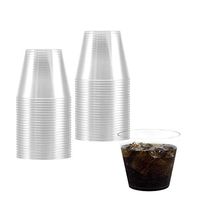 200 Clear Hard Plastic Cups | 9 oz. Fancy Disposable Heavy Duty Tumblers (200 Piece Bulk Party Pack) by Bloomingoods