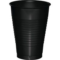 Club Pack of 240 Jet Black Premium Disposable Plastic Drinking Party Tumbler Cups 12 oz.
