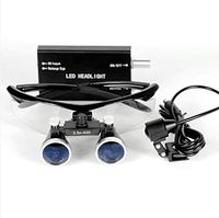 3.5X Binocular Loupes Magnifying Glass LED Head Light with Exquisite Aluminum Box Packaging (Black)