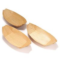 BambooMN 8.3" x 4.5" Premium Bamboo Leaf Boat, All Natural and Disposable Compstable for Catering and Home Use, 1000 Pieces