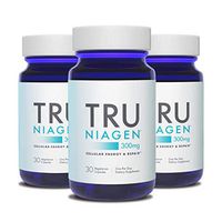 TRU NIAGEN Nicotinamide Riboside NAD Booster for Cellular Repair & Energy (NSF Certified for Sport) - 300mg Vegetarian Capsules, 300mg Per Serving - 30 Day Bottle (3 Pack)