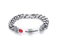 VNOX PACEMAKER Bracelet Stainless Steel Medical Alert ID Bracelet for Unisex 8.3"