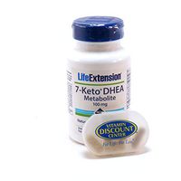Bundle - 2 Items: 1 Bottle of 7-Keto DHEA Metabolite 100mg by Life Extension - 60 Veg Capsules and 1 VDC Pill Box