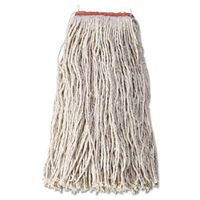 Cotton/Synthetic Cut-End Blend Mop Head, 24oz, 1" Band, White, 12/Carton