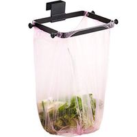 Plastic Bag Holder,Large Stainless Steel Trash Bag Holder,for Kitchen, Pantry, Bathroom, Dorm Room, Office, Black