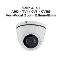 Ares Vision 4 in 1 AHD/TVI/CVI/Analog Dome Camera w/IR Night Vision (5 Mega Pixel, Variable Lens)