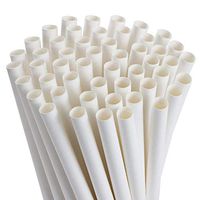 Webake Smoothie Straws 0.4 Inch Wide Paper Straws, Bulk 100 Pack White Jumbo Drinking Straws, Great for Smoothies, Bubble Tea, Milkshake