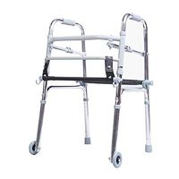 Sharon Aluminum Alloy one-Button Folding, with Wheels, can sit, Integral Reinforcement Walker