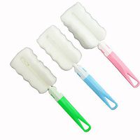 Honbay Pack of 3 Bottle Brushes, Dismountable Long Handle Bottle Cleaning Sponge, Baby Bottle Cleaner Brush, Nipple Brush, Glass Jar Mug Kitchen Washing Cleaning Tools