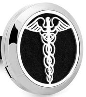 Aromabug Aromapin (Medical) 22mm Personal Aromatherapy Essential Oil Diffuser Stainless Steel Locket Brooch. 6 High Fiber Pads and 3 Essential Oils Included. (Medical)