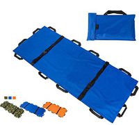 Jeamive Oxford Folding Stretcher with 12 Handles Waterproof Foldable Emergency Rescue Back Stretcher with Storage Bags for Hospital,Clinic, Home,Sports venues,Ambulance (Blue)