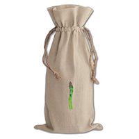 Asparagus With Face Cotton Canvas Wine Bag, Cotton Drawstring Wine Pouch