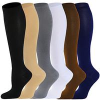 Compression Socks for Women & Men 6 Pairs 15-20 mmHg is Best For Graduated Athletic, Running, Travel, Flight, Nurses