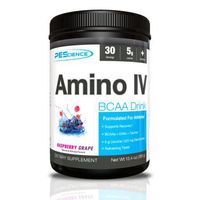 PEScience Amino IV, Raspberry Grape, 60 Scoop, BCAA and EAA Powder with Electrolytes
