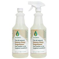 Naturama Heavy Duty Degreaser, Grease Remover, Kitchen, Automotive, and Industrial Cleaner. Removes bacteria, grease, oil, grime, and up to 99% of germs. Powerful, Odor-free, Non Toxic. (32Ozx2)