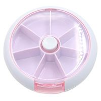 Polytree Weekly Pills Organizer Case Rotating Round Medicine 7 Days Box - Purple