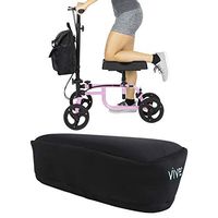 Vive Knee Walker with Pad - Steerable Scooter for Broken Leg, Foot, Ankle Injuries - Kneeling Quad Roller Cart - Orthopedic Seat Pad for Adult and Elderly Medical Mobility - 4 Wheel Caddy Crutch