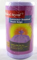 3 Pk, 6 Gallon Lavender Scented Trash Bags, (60 Bags Per Pack / 180 in Total)