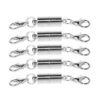 RUZYY 5X Stainless Steel Ball Square Shape Magnetic Clasp Converter for Jewelry Making - Silver - 1